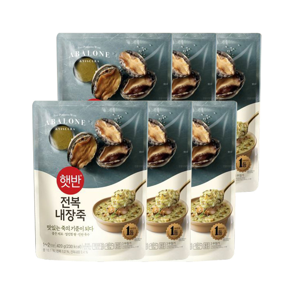 CJ제일제당 [햇반]햇반 소프트밀 전복내장죽 420g x6개 | 허닭