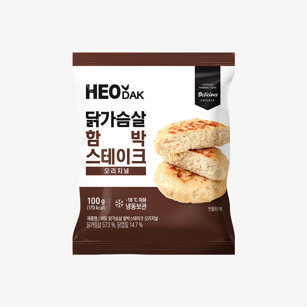 허닭 [허닭] 닭가슴살 함박스테이크 오리지널 100g 30팩 | 허닭